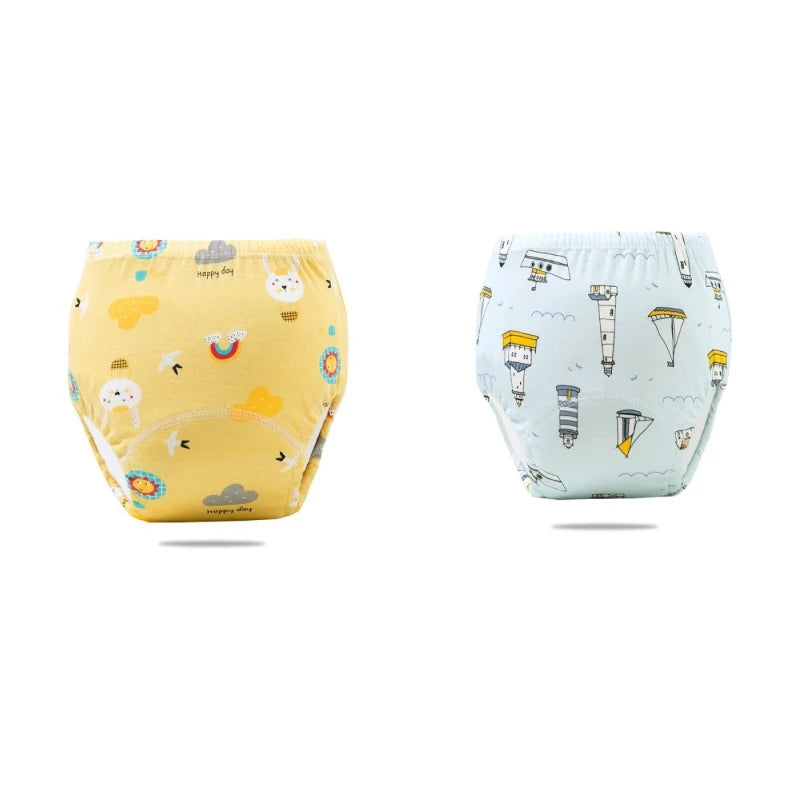 2/3/4/5/8Pc Baby Potty Toilet Training Pants Nappies Cartoon Boys Girls Underwear Cotton TPU WaterProof Panties Reusable Diapers
