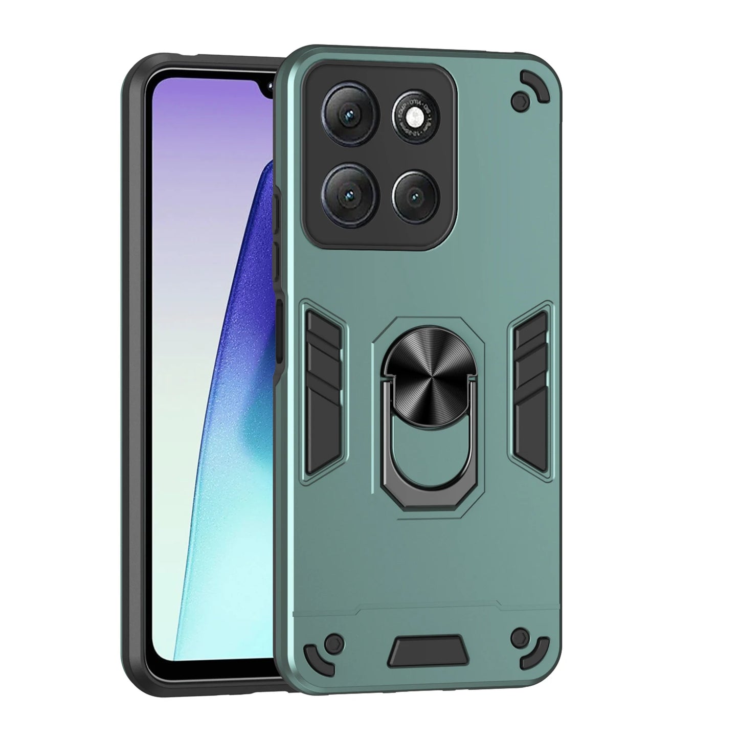 Rugger Armor Shockproof Case For Motorola Moto G15 G35 G55 G75 G06 G16 G56 G86 Power Magnetic Metal Ring Holder Cover Fundas