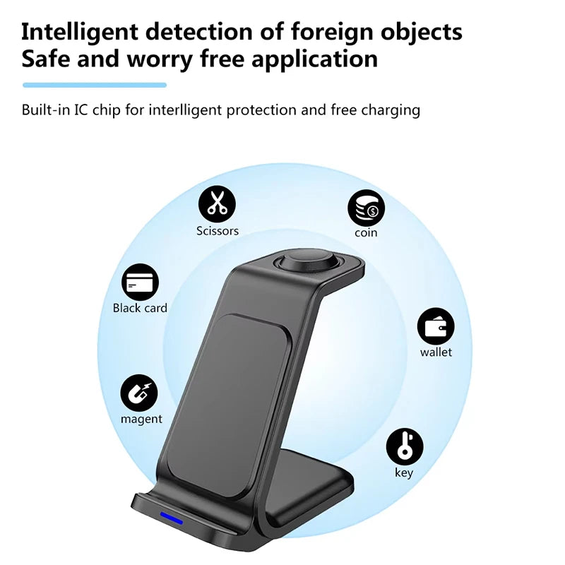 Multifunction Universal 3in1 Wireless Charger Magnetic Wireless Charger Stand Portable Station for iPhone Series for Airpods