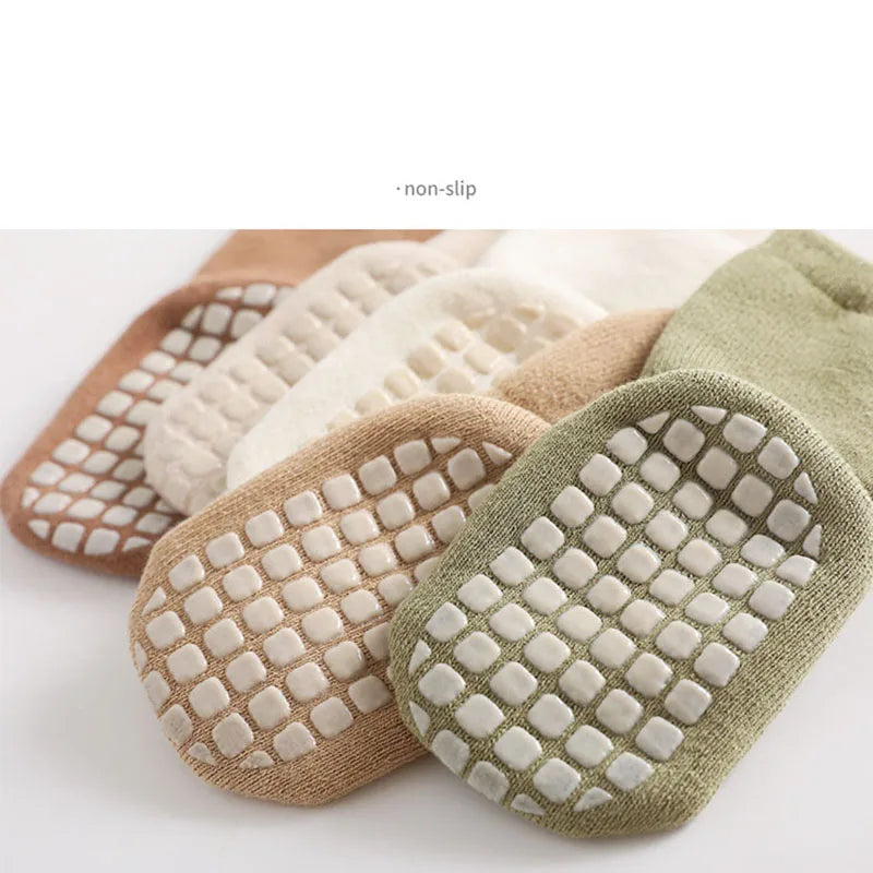 5 Pairs/Lot Autumn Baby Toddler Anti-slip Socks Children's Cartoon Indoor Playing Floor Socks 0-5Y