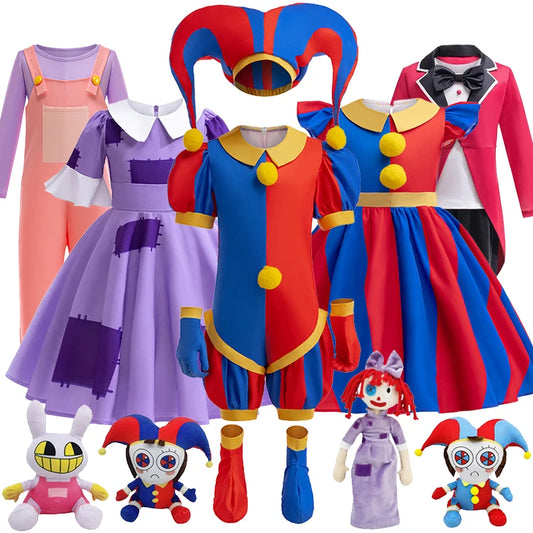 The Amazing Digital Circus Cosplay Costume Halloween Cartoon Circus Pomni Jax Ragatha Caine Jumpsuit Outfits Party Outfit