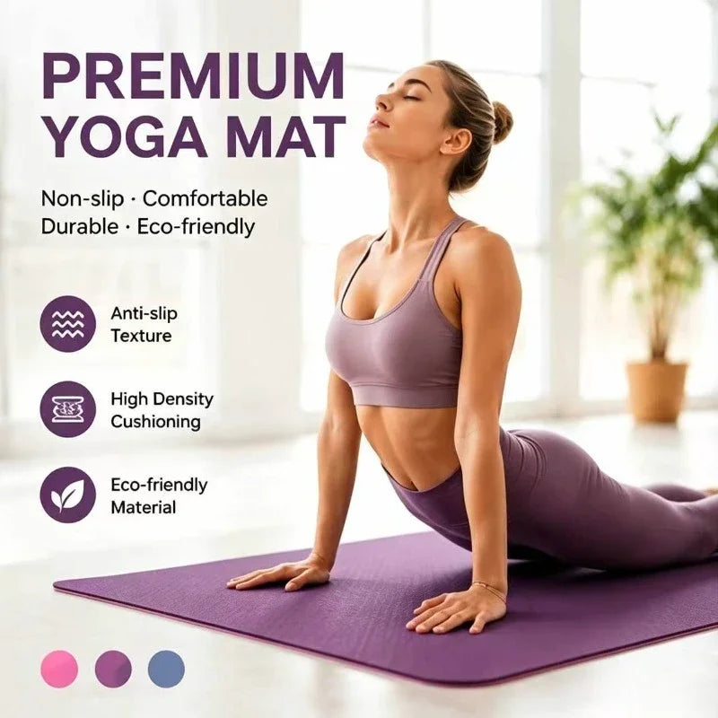 Fitness Yoga Mats Anti-slip Sport 6MM TPE Mat Blanket Exercise Yoga Pilate Gymnastics Mat Equipment Floor Work 6MM Thick TPE