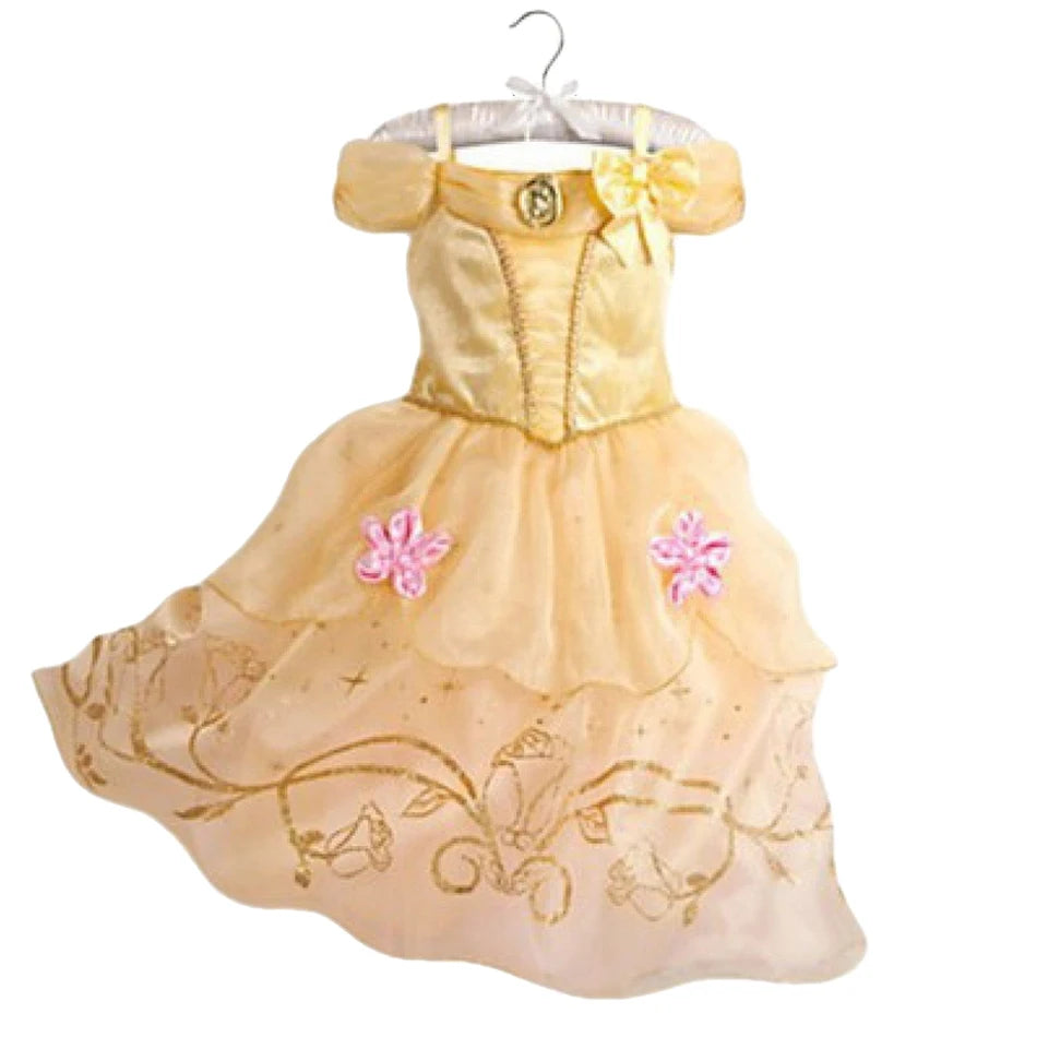 Halloween Birthday Dress Cinderella Snow White Aurora Rapunzel Princess Costume for Girls Kids 2-8Y