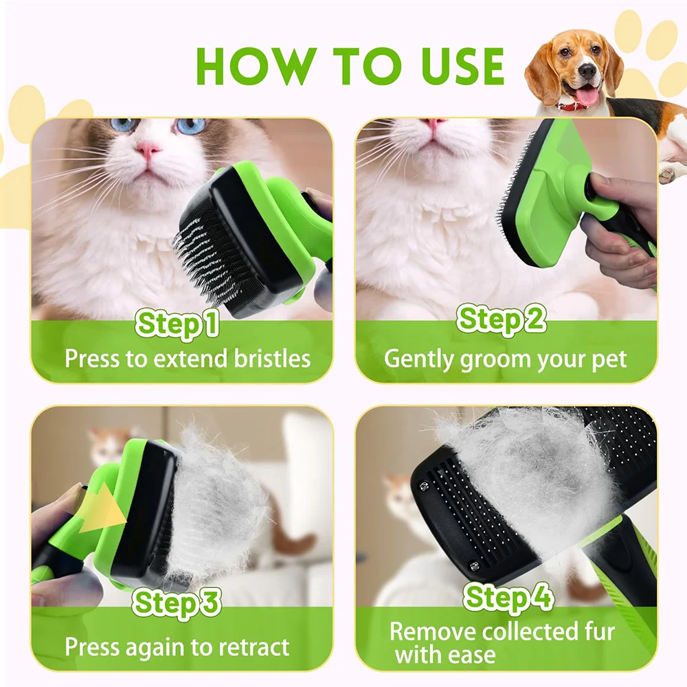 Pet Brush for Dogs Cats Dog Comb Pet Hair Removal Brush Cat Grooming Comb Dog Hair Remover Dog Accessories Dog Massage Combs