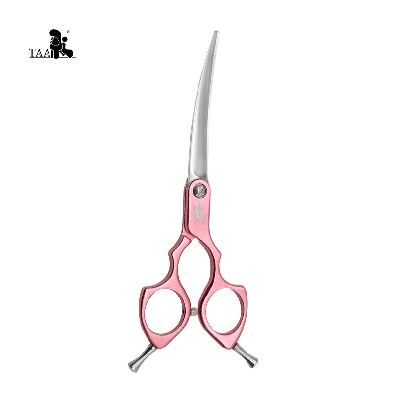 TAA Dog Scissors Professional Pet Grooming Scissors 6 Inch Curved Scissors for Dog Cat Grooming Shears Ultra-Light Cutter H-01