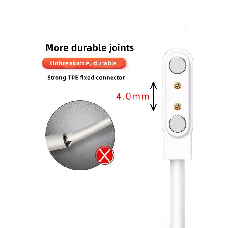 Smart Watch Magnetic USB Charger 2pin 4pin Charging Cable Line Cord Power Adapter Long Wire For Smartwatch Juicer Beauty Devices