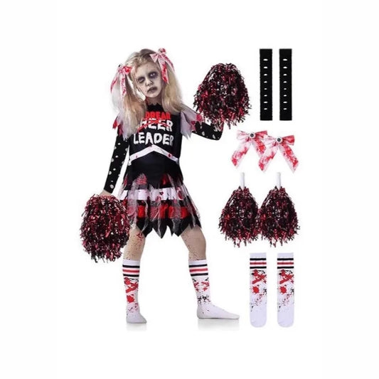 Halloween Cosplay Costume  Cheerleaders Digital Printed Dress Suits Horror Performance Party Role Playing Outfits for Girls