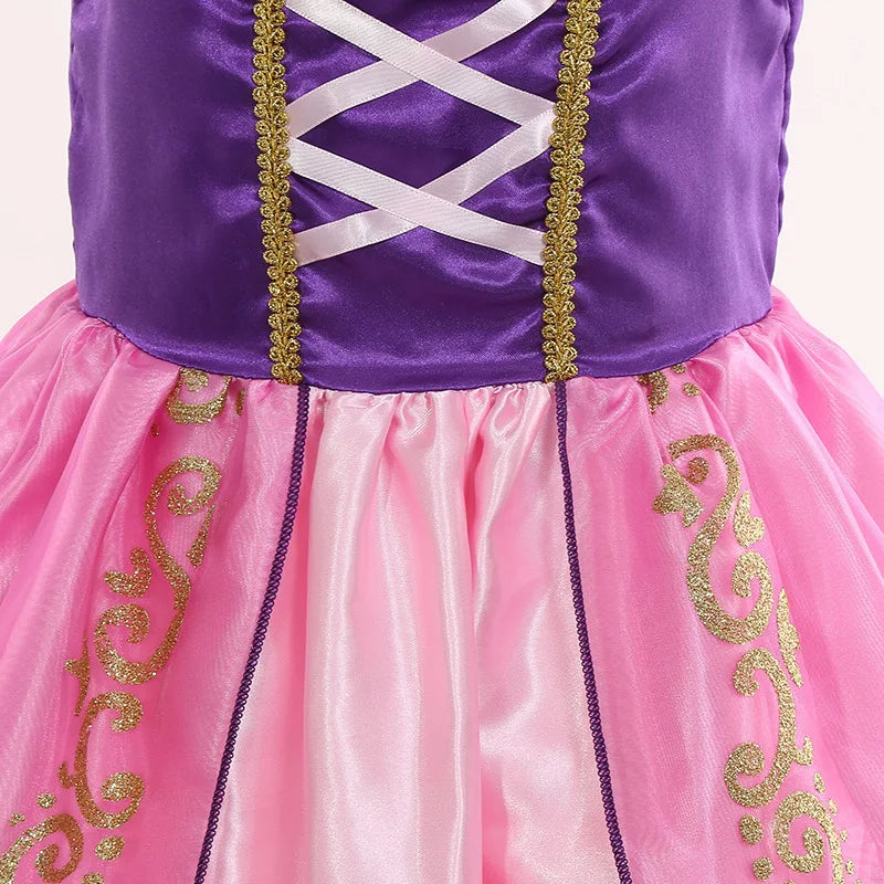Halloween Girls Costume Kids Tangled Rapunzel Dress Kids Fantasy Princess Cosplay Dress Child Carnival Birthday Party Fancy Sets