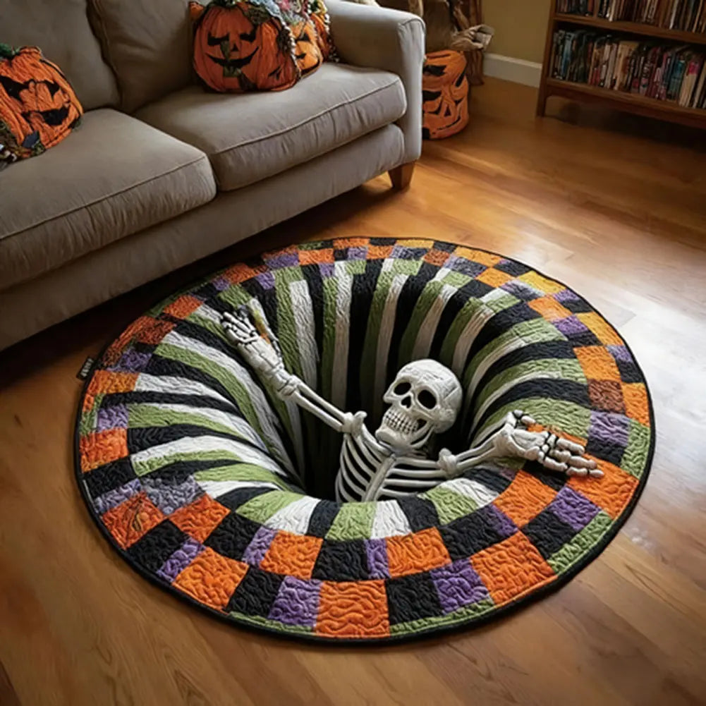 For Halloween Rug Optical-Illusion Rug Carpet Entrance Door Mat Home Decor Living Room Non-Slip Felt Carpet Halloween Present