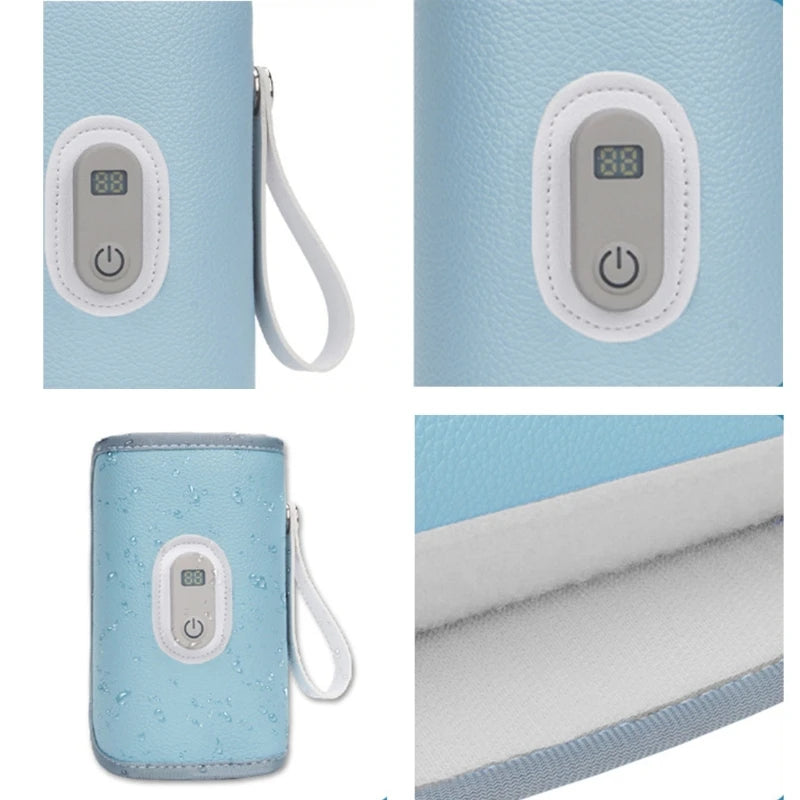 USB Charging Feeding Bottle Heater Heating Sleeve Milk Warmer 5 Temperature Adjust Insulated Breastmilk Warm Bag