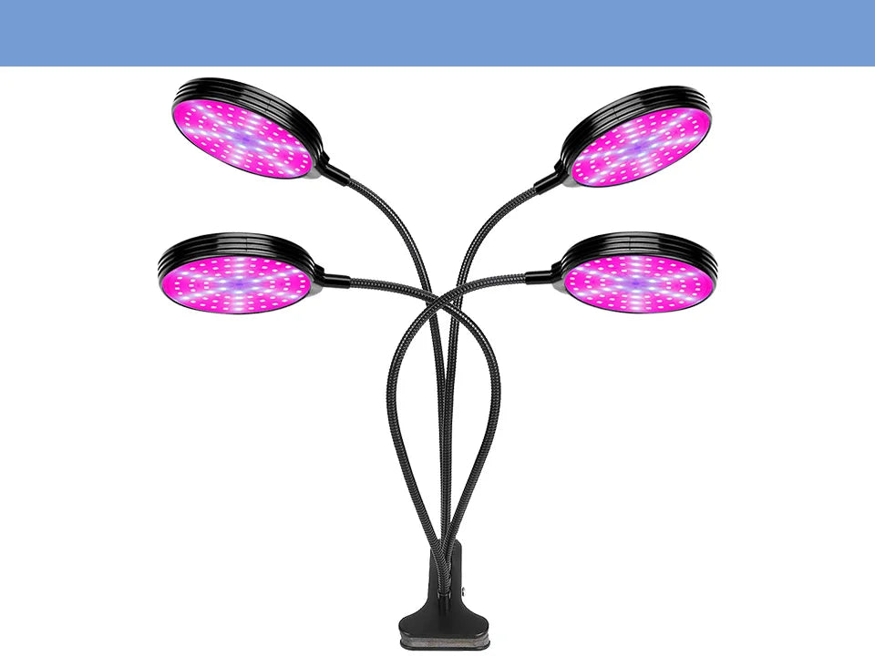 LED Grow Light Full Spectrum Dimmable With Timing Auto On/Off USB 5V Waterproof Plant Hydroponics Cultivation Lamp 1/2/3/4 Heads