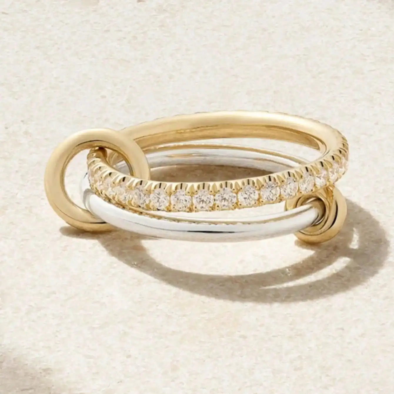 925 Sterling Silver Simple Fashionable Multi-Layer Round Zircon Ring For Women Anniversary Luxury High Quality Fine Jewelry