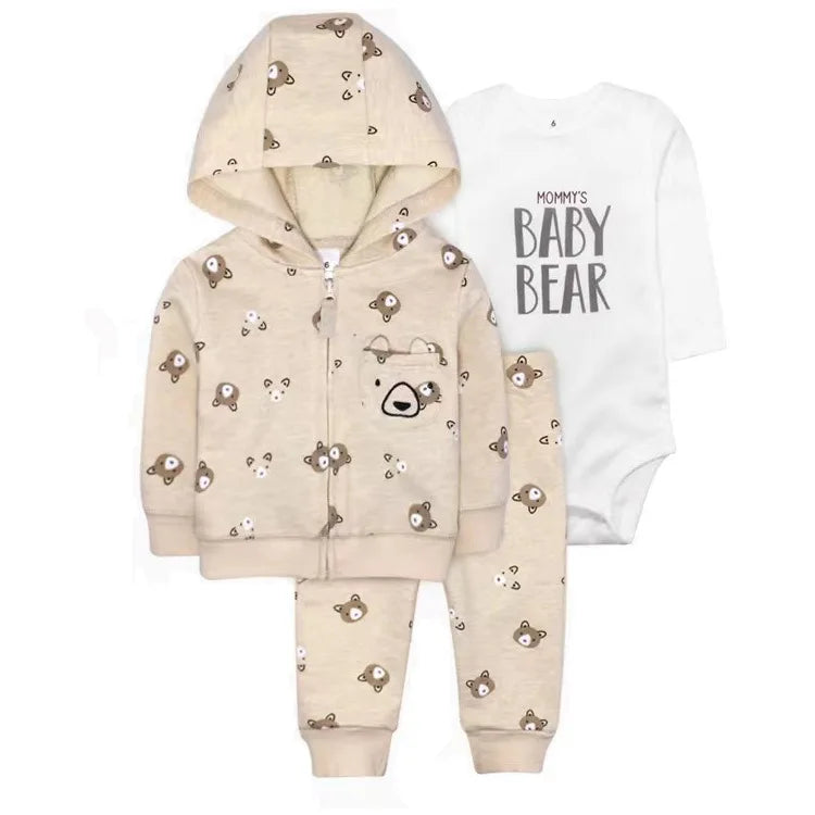 3-piece Suit Summer Baby Clothes Sets Baby Short Sleeve Shorts Cover Clothes Cute Girls Bebe Children Cotton 100% Clothing 6-24M