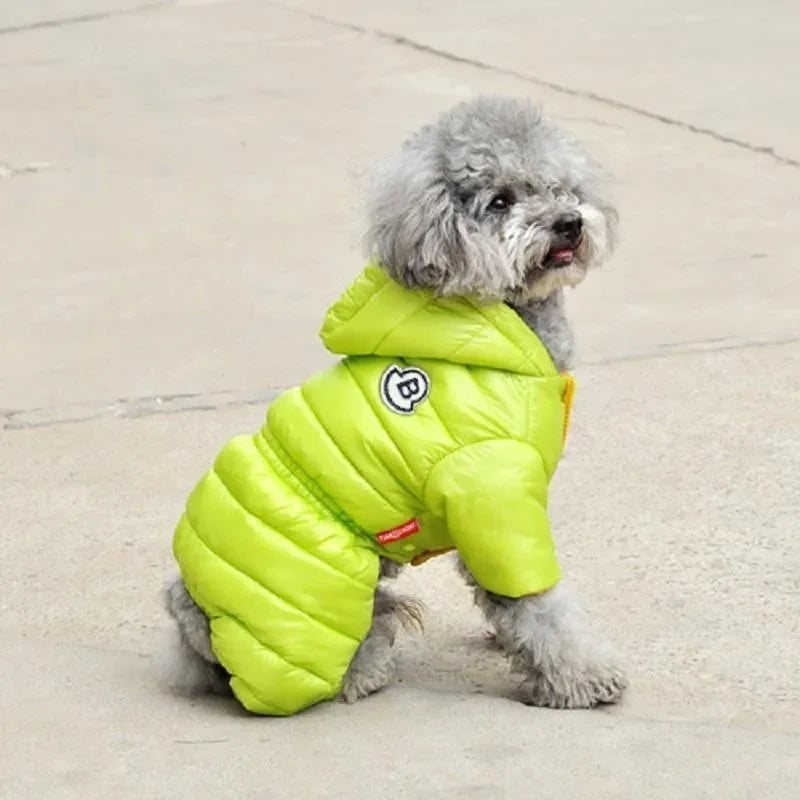 Winter Dog Jumpsuits Warm Soft Dog Clothes Padded Cotton Puppy Down Jacket Fashion Solid Cat Jumpsuit Coat Chihuahua Pet Clothes