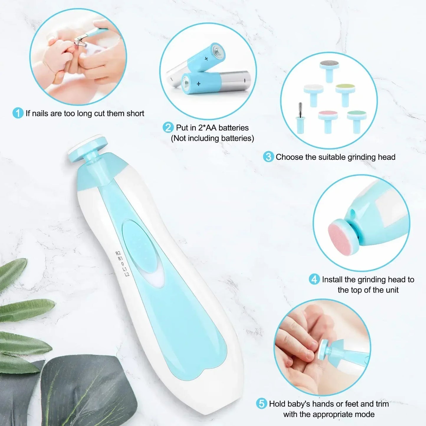 Newborn Anti Pinch Electric Nail Grinder Baby Nail Clipper Nail Clipper Baby Nail Trimmer