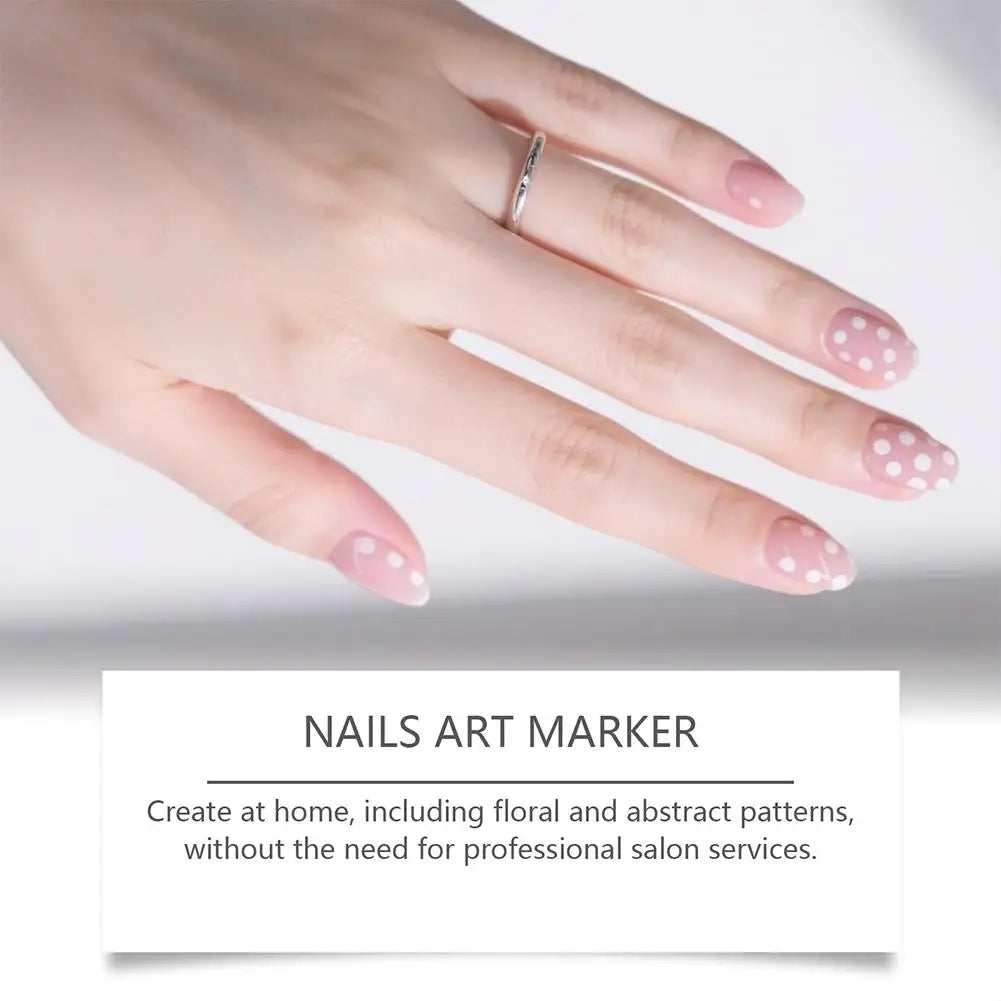 12Pcs/Set Nail Acrylic Graffiti Pen 12 Color Nail Marker Drawing DIY Beauty Nail Art Tools Waterproof and Quick Drying Nail Mark