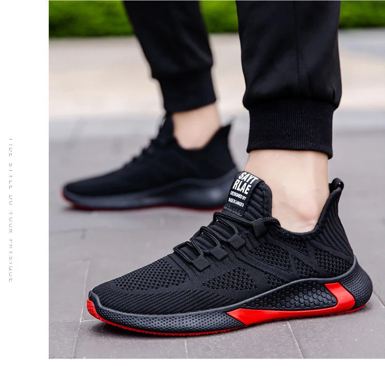 Men Casual Running Shoes Breathable Outdoor Sport Shoes Men Lightweight Facial Elastic Soft Bottom Casual Shoe Training Footwear