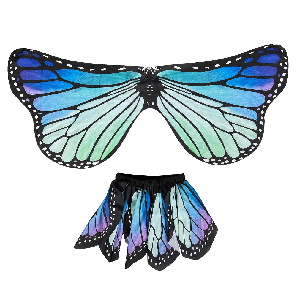Halloween Kids Butterfly Costume Girl Fairy Butterfly Wings Blue Pink Purple Costume