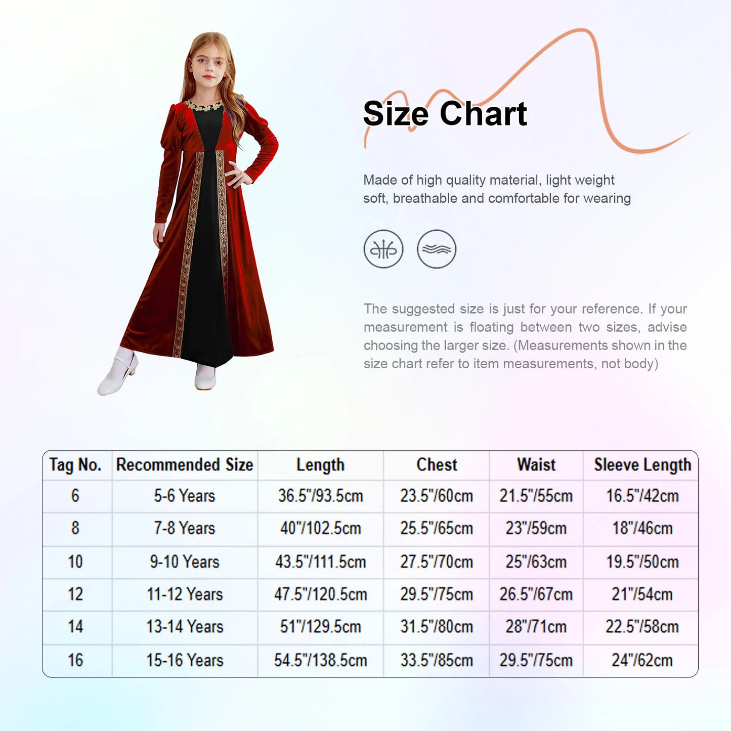 Children Girls Halloween Medieval Renaissance Vampire Cosplay Costume Ancient Roman Princess Dress Long Sleeve Retro Velvet Gown