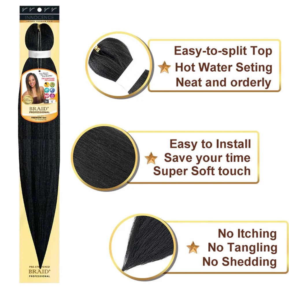 Easy Braids 26Inch Synthetic Yaki Texture Professional Braiding Hair Hot Water Setting with packaging Hair Extension For Women
