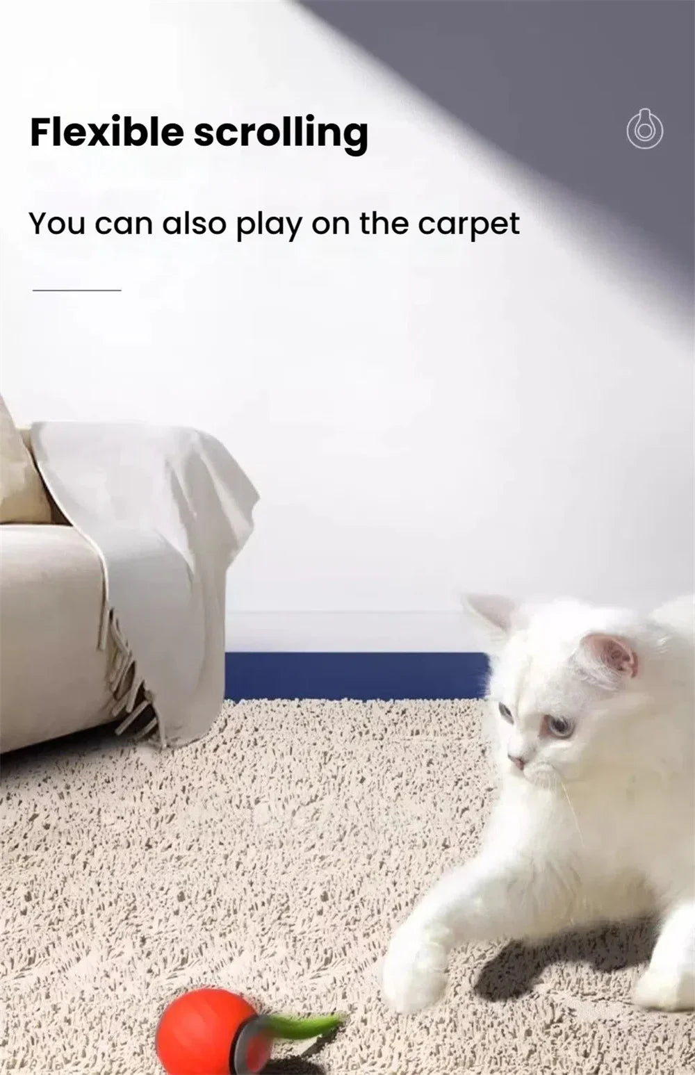 Smart Interactive Speedy Tail 2.0 Cat Toy Automatic Moving Ball Toy for Cats And Dogs Touch Motion Rolling Pet Ball