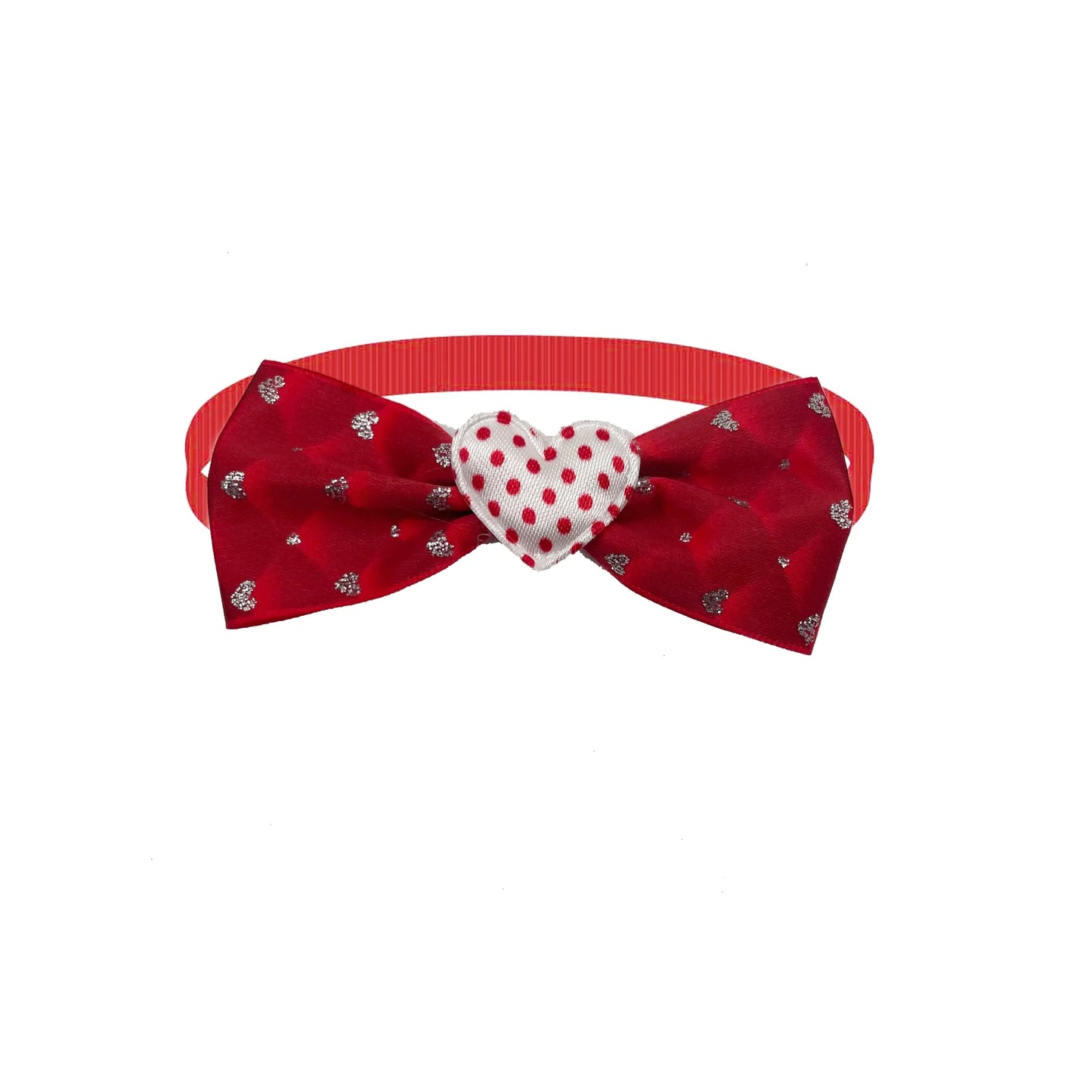 50pcs Cute Dog Bow Tie Love Heart Style Pet Supplies Valentine's Day Small Dog Red Puppy Bow Tie Pet Dog Cat Collar Accessories