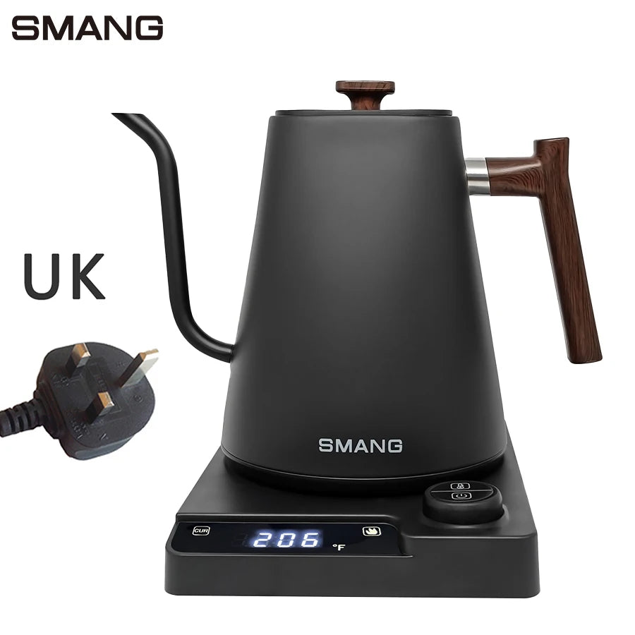 SMANG 1200W Gooseneck Electric Kettle 1L Temperature Control Coffee Kettle Pour Over Coffee Kettle Coffee and Tea Kettle