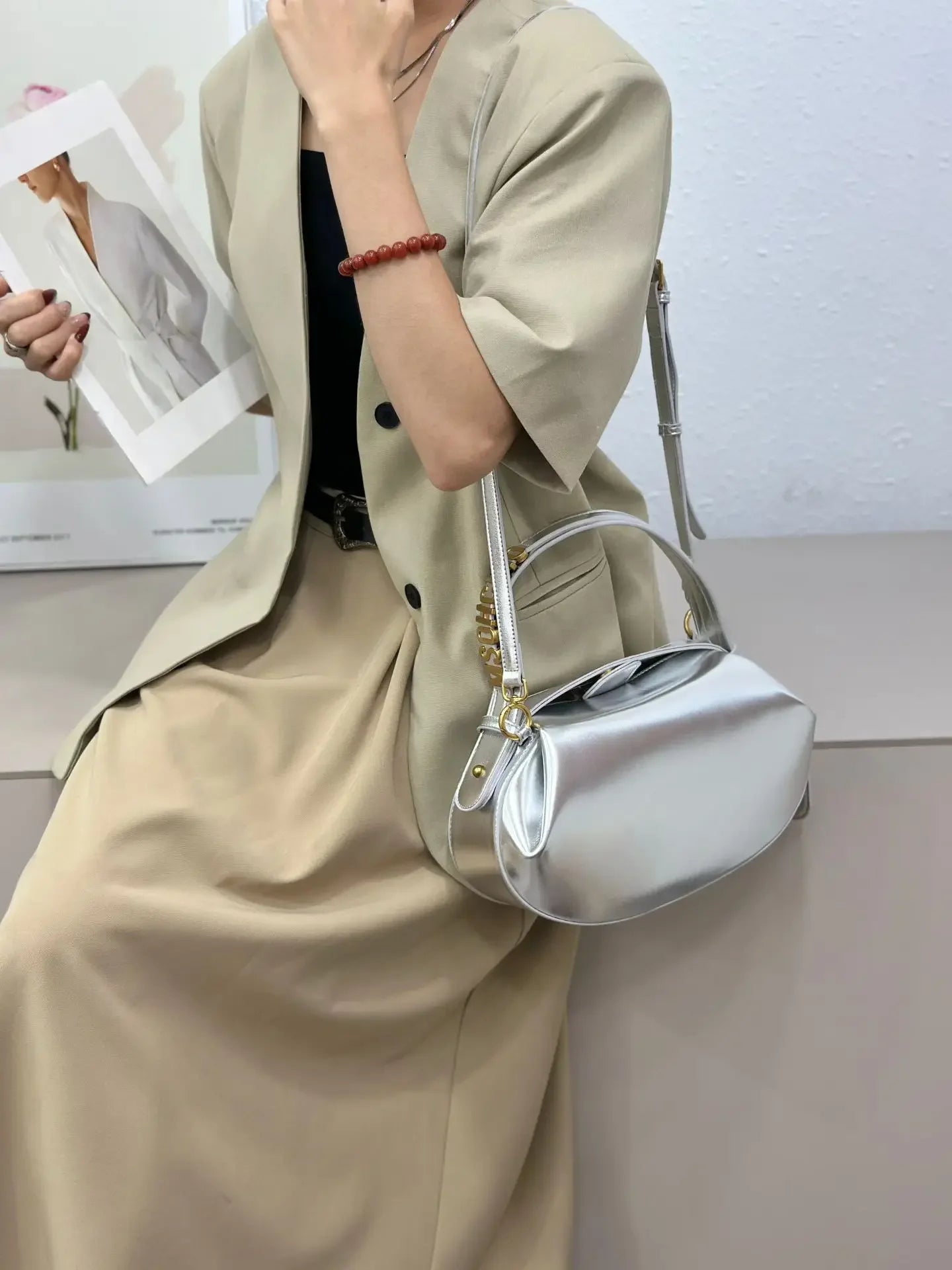 Large Capacity Diaper Bag Women Tote Handbag Shoulder Crossbody Vintage Simple Leather Commuter Luxury