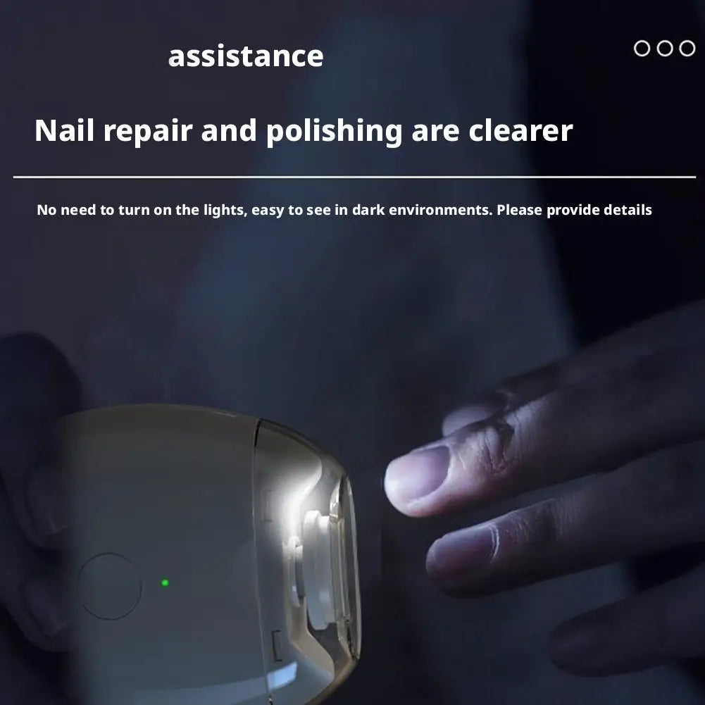 2 IN 1 Electric Nail Clipper Cutter with LED Light Automatic Nail Grinder Trimmer for Baby Adult Mini Manicure Tools Nail Care