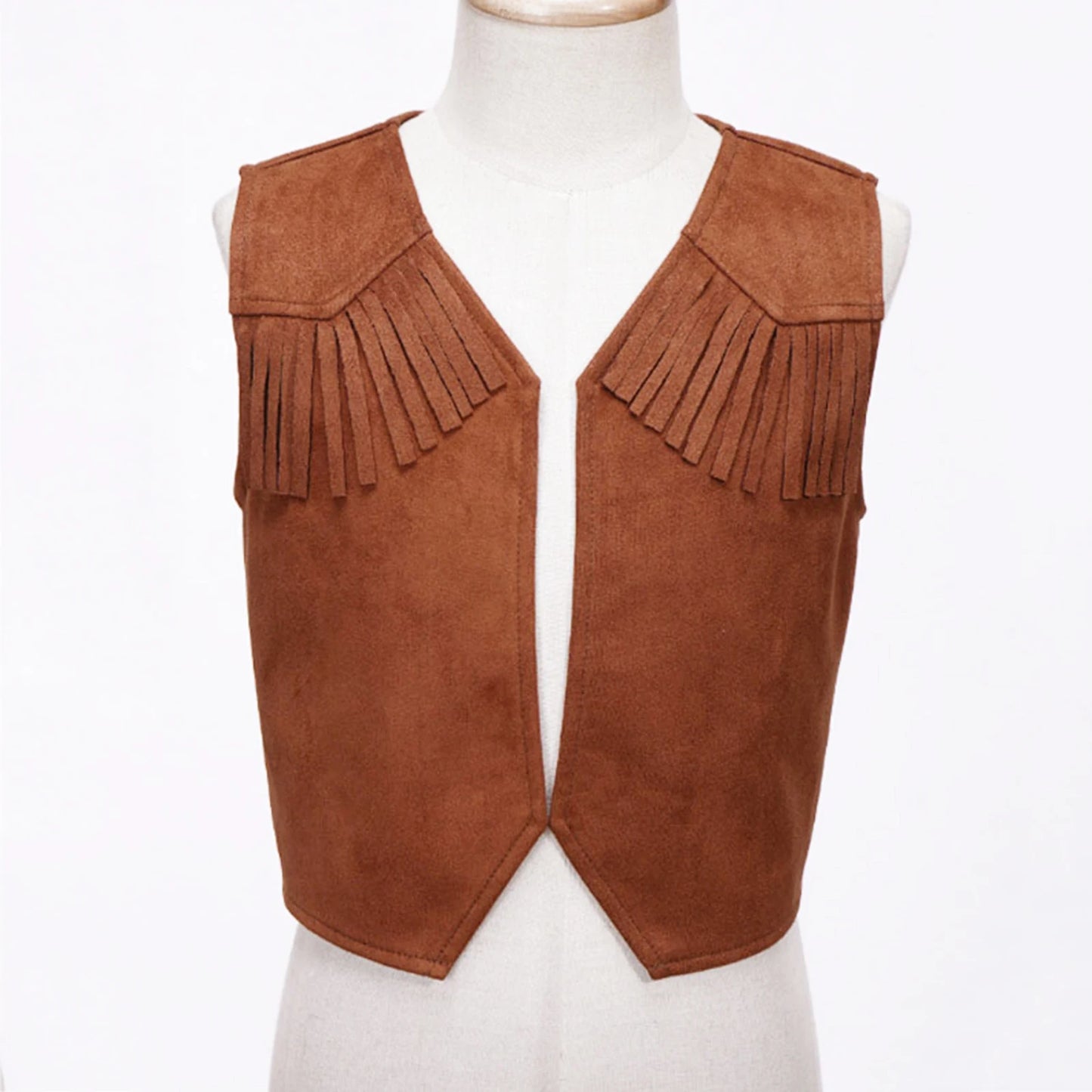 Kids Girl Boy Fringed Vest for Carnival Theme Party Tassels Top Open Front Waistcoat Child Halloween Western Cowboy Costumes