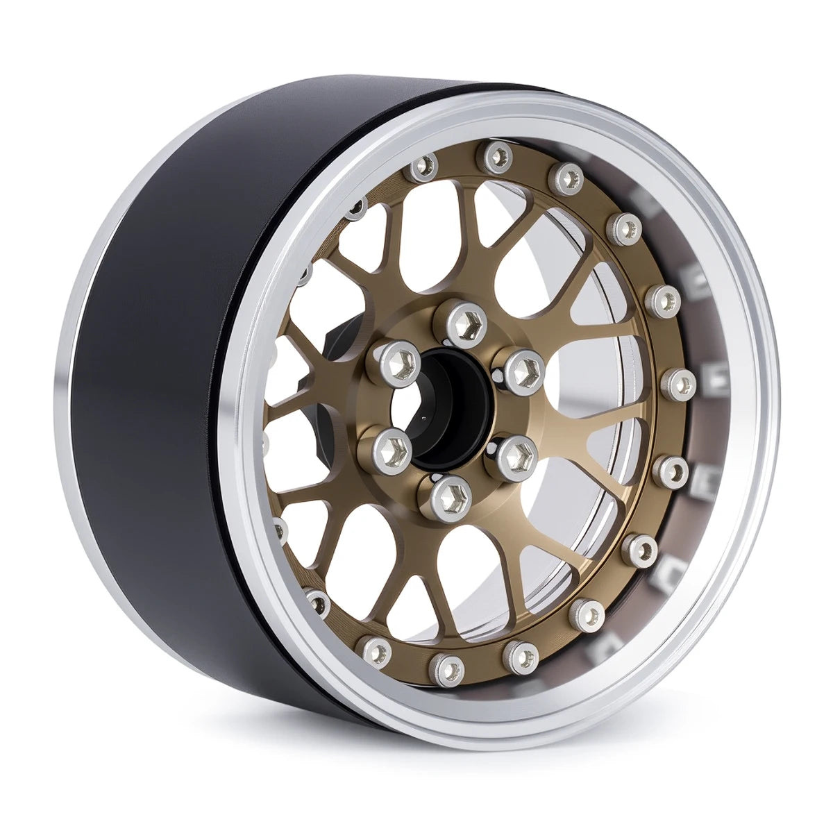 4Pcs 2.2 Inch Aluminum Alloy Beadlock Wheels Rim 12mm Hex for 1/10 RC Crawler Axial SCX10 90046 Wraith Capra TRX4 TRX6 D90