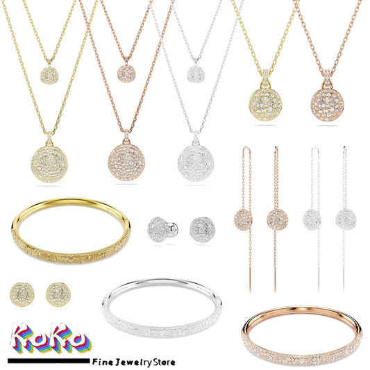 Original 2025 New Luxury Stainless Steel Simple Fine Jewelry for Women Round Necklace Bracelet Earrings Party Accessories