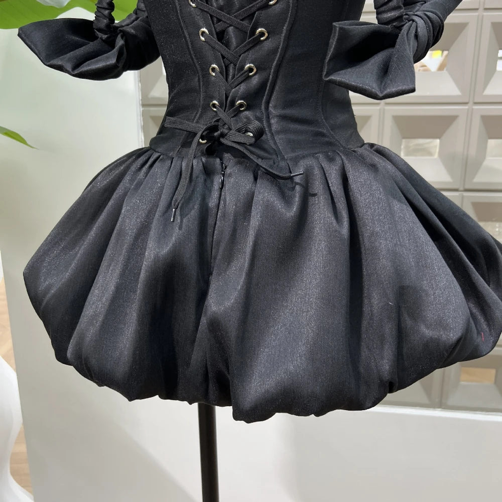 Luxury Women's Summer Nightclub Party Dresses Sexy Off Shoulder A Line Ball Gowns Elegant Birthday Cocktail Dress With Shorts