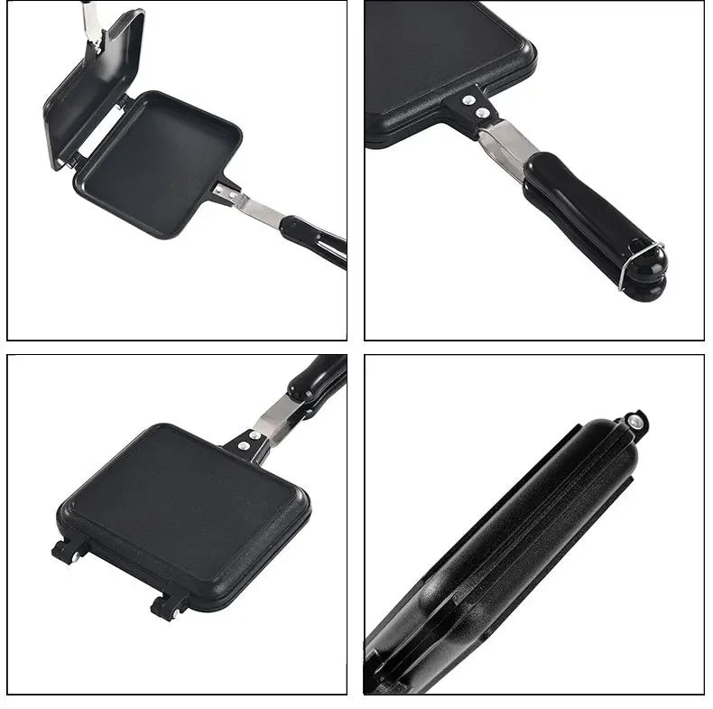 Gas Non-Stick Sandwich Maker Iron Bread Toast Breakfast Machine Waffle Pancake Baking Barbecue Oven Mold Mould Grill Frying Pan