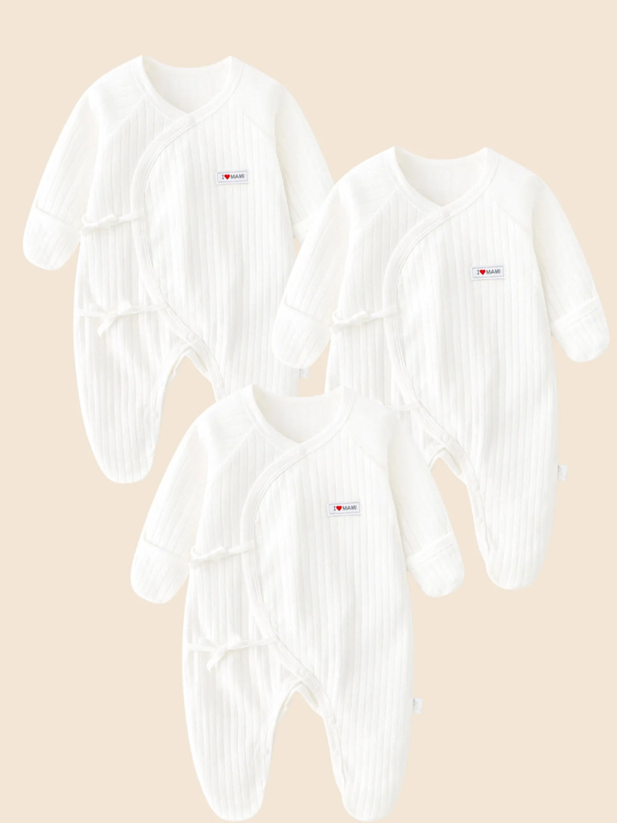 Somenie Baby Long Sleeve Onesie 100% Cotton  Unisex Newborn Cute Bear Head Embroidery Romper Gift For Boys Girls Baby 1-3-6-9M