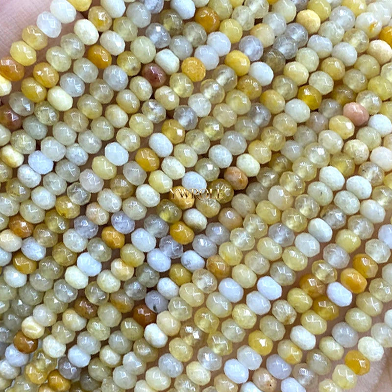 3x4mm Rondelle Faceted Natural Stone Chalcedony Tourmaline Color Loose Spacer Beads for Jewelry Making Diy Bracelet Accessories