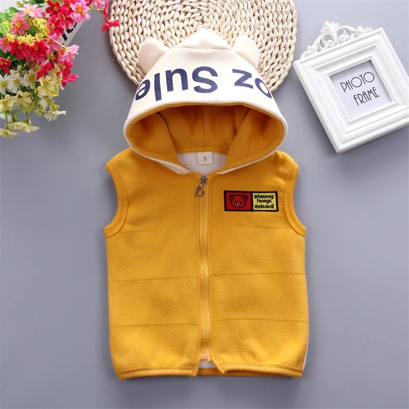 3Pcs Boys Fleece Sets Baby Girls Winter Autumn Thicken Clothes Suits Children Autumn Cartoon Hooded Jackets+Top+Pants Outfits