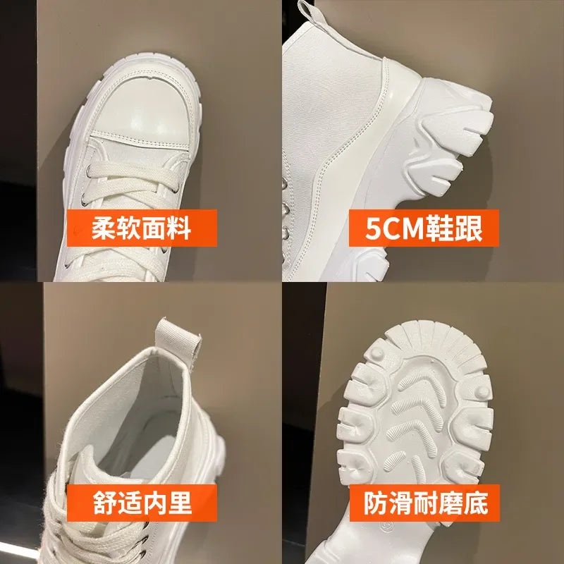 New Women Run Star Sneakers High Top Platform Women Sports Shoes White Black Casual Fashion Canvas Shoes Vulcanized Shoes Feme