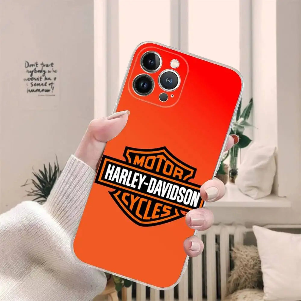 Cool H-Harley Car d-Davidson Phone Case for iPhone 17 16 15 14 13 12 11 Pro Max Plus Soft Cover Personalized DIY