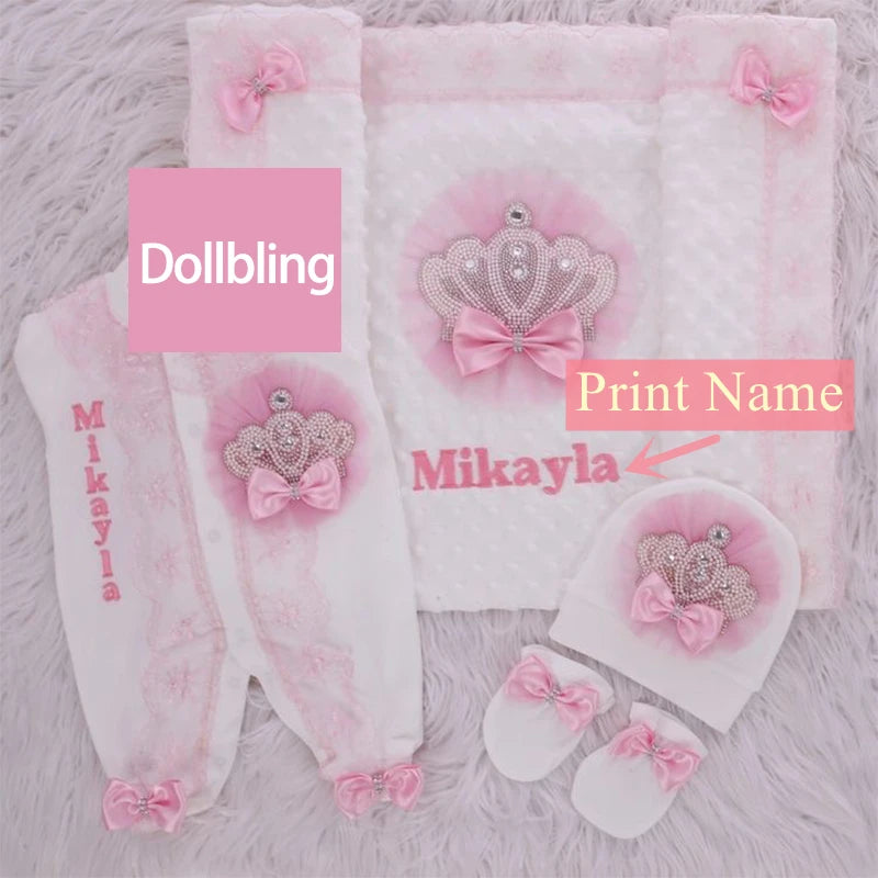 5pcs Newborn Baby Boy Outfits Kids Clothing Real Cotton Infant0 Products Shirt Pants Mittens Receiving Blanket