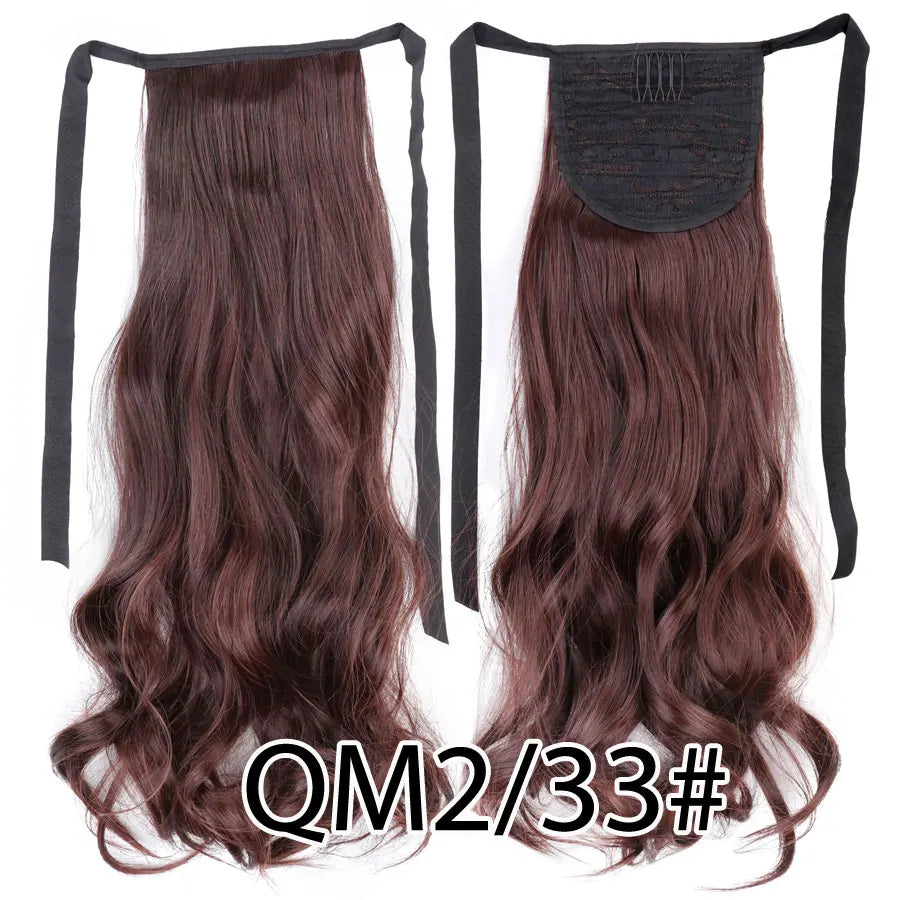 Synthetic Ponytail Long Straight Wrap Around Ponytail Hair Extension Heat-Reistant Fiber Pony Tail Fake Hairpieces For Women