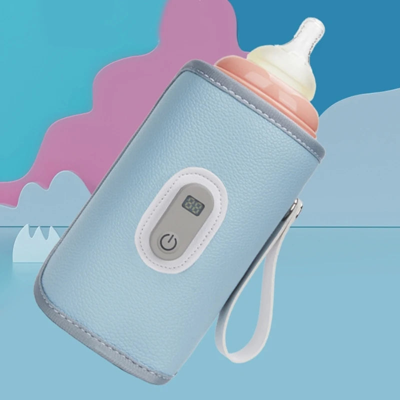 USB Charging Feeding Bottle Heater Heating Sleeve Milk Warmer 5 Temperature Adjust Insulated Breastmilk Warm Bag
