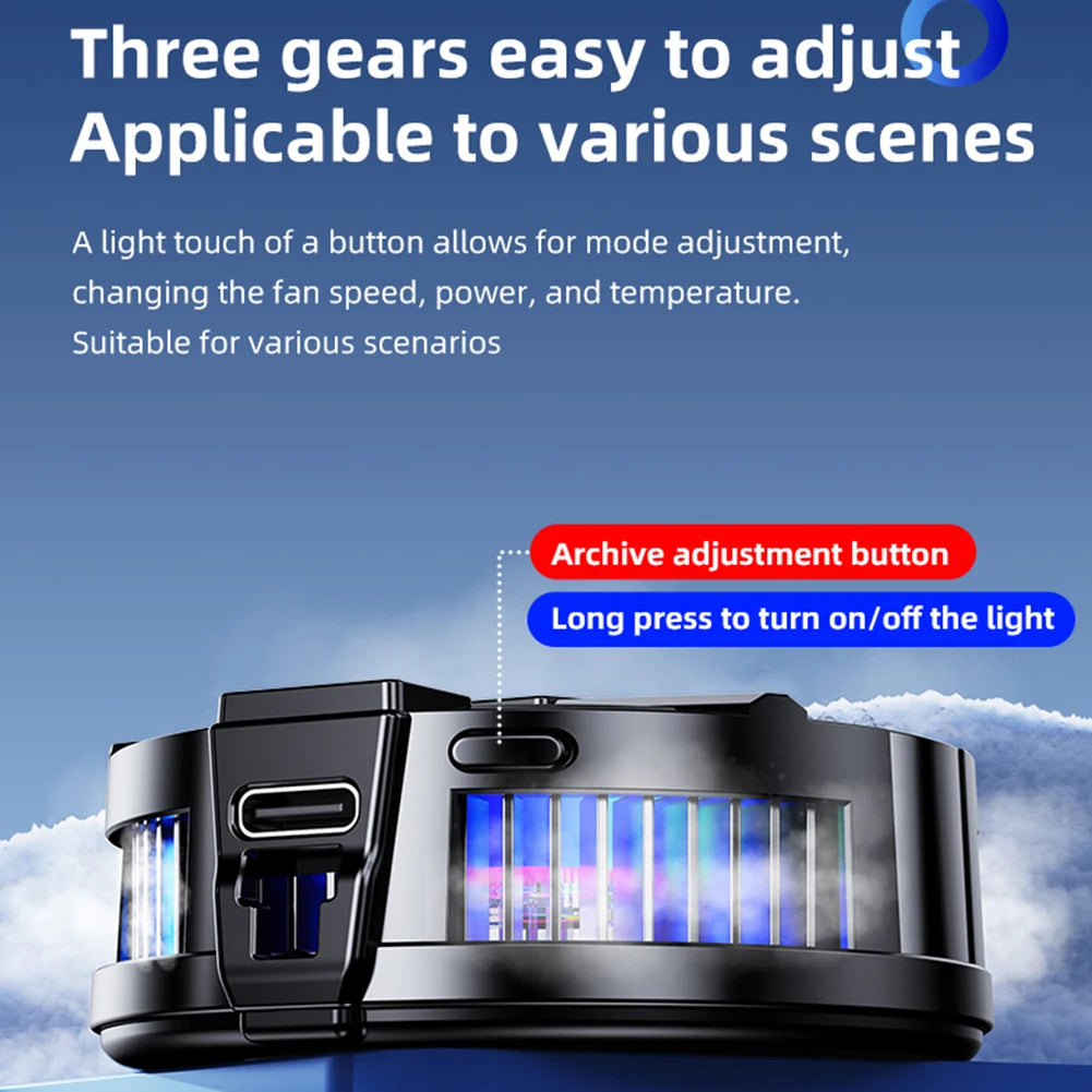 TL07 Magnetic Back-clip Phone Cooler 3 Speeds Semiconductor Cooling Fan Mobile Phone Heatsink 3 Speed Radiator for iPhone