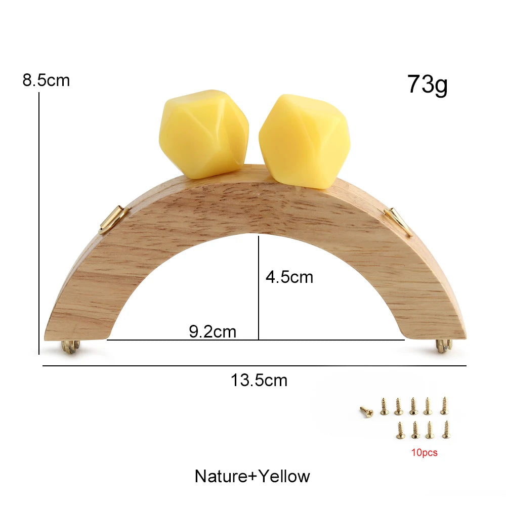Nolvo World Wooden Bag Handle Closure Kiss Clasp Purse Screws Frame Replace Handbags Wallets Brackets DIY Sewing Accessories