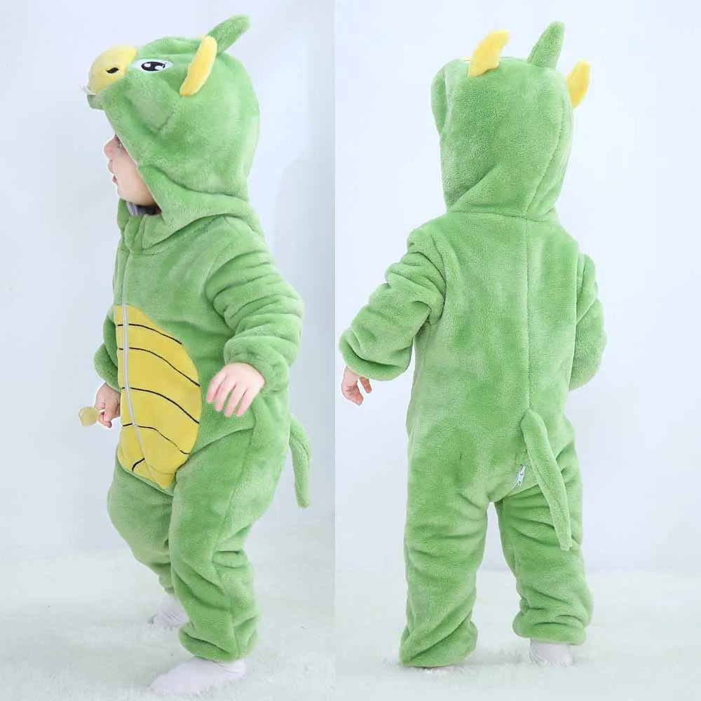 Autumn Winter Cartoon Style Winter Long Sleeve Baby Boys Girls Rompers Toddler Kids Playsuit Jumpsuits Baby Clothes Child Onesie