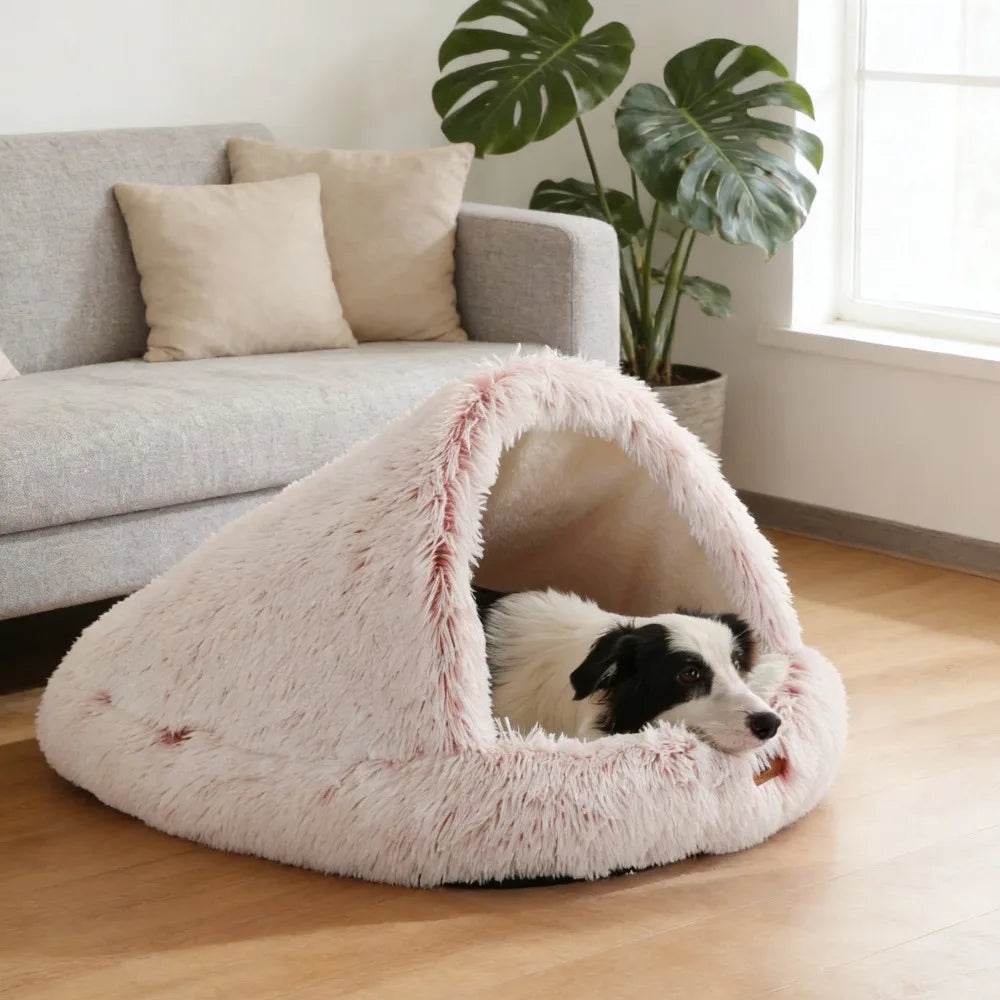 Winter Warm Shaped Enclosed Pet Bed for Cats and Dogs Surrounded Cat Nest Dog Bed