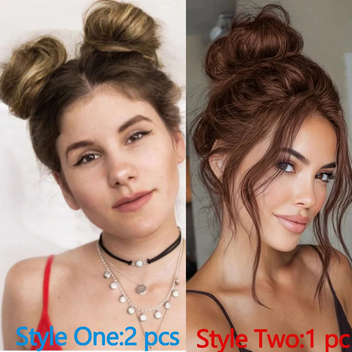 Synthetic Hair Bun Hair Drawstring Hair Bun Wig Flexible Brown Chignon bun For Women Daily use