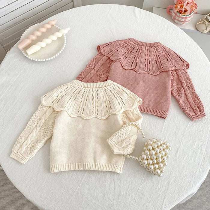 2025 New Autumn 0-3Yrs Newborn Baby Girls Sweater Coat Infant Baby Girls Knitting Cardigan Sweater Long Sleeve Cardigan Coat