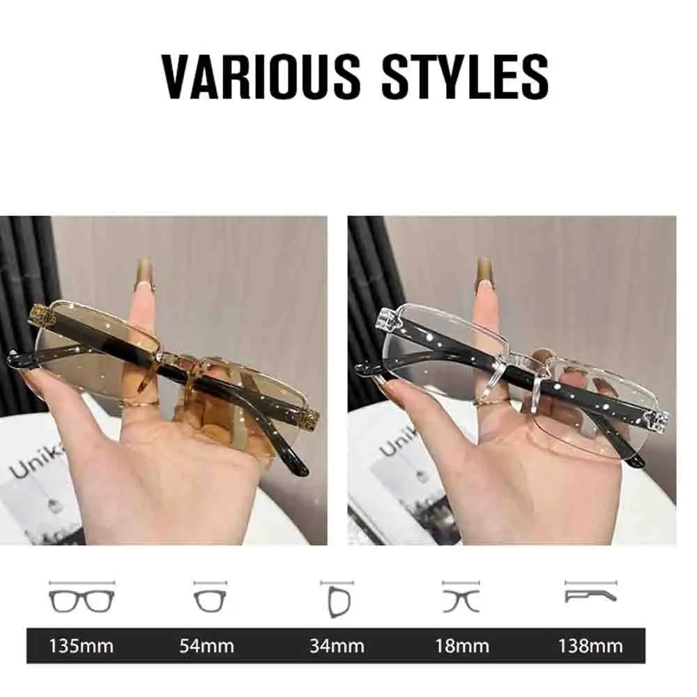 Intelligent Zoom Reading Glasses Anti Blue Light Comfortable Reading Glasses Ultra Light Frameless Glasses Frameless For Party
