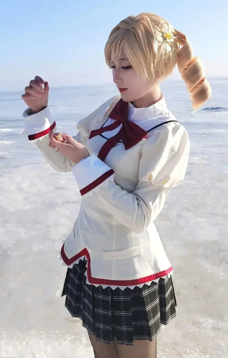 Halloween  Cosplay Costume Anime Madoka Magica Girl Outfit Halloween Party Dress School Uniform Roleplay